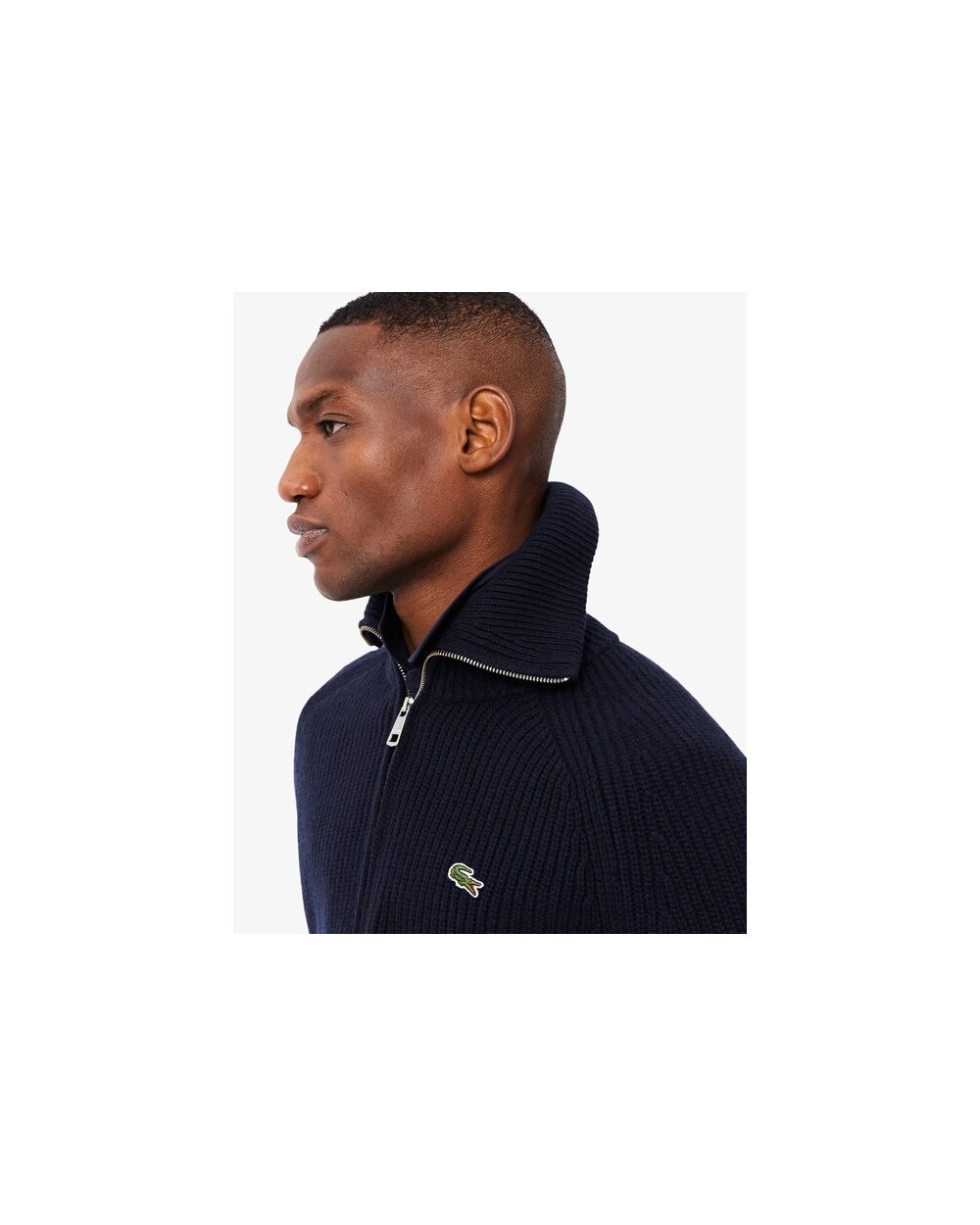 CHAQUETA CON CREMALLERA DE CUELLO ALTO DE LANA CARDADA