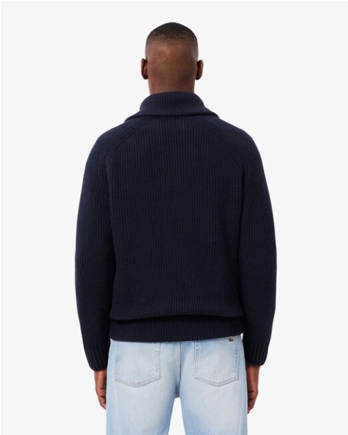 CHAQUETA CON CREMALLERA DE CUELLO ALTO DE LANA CARDADA
