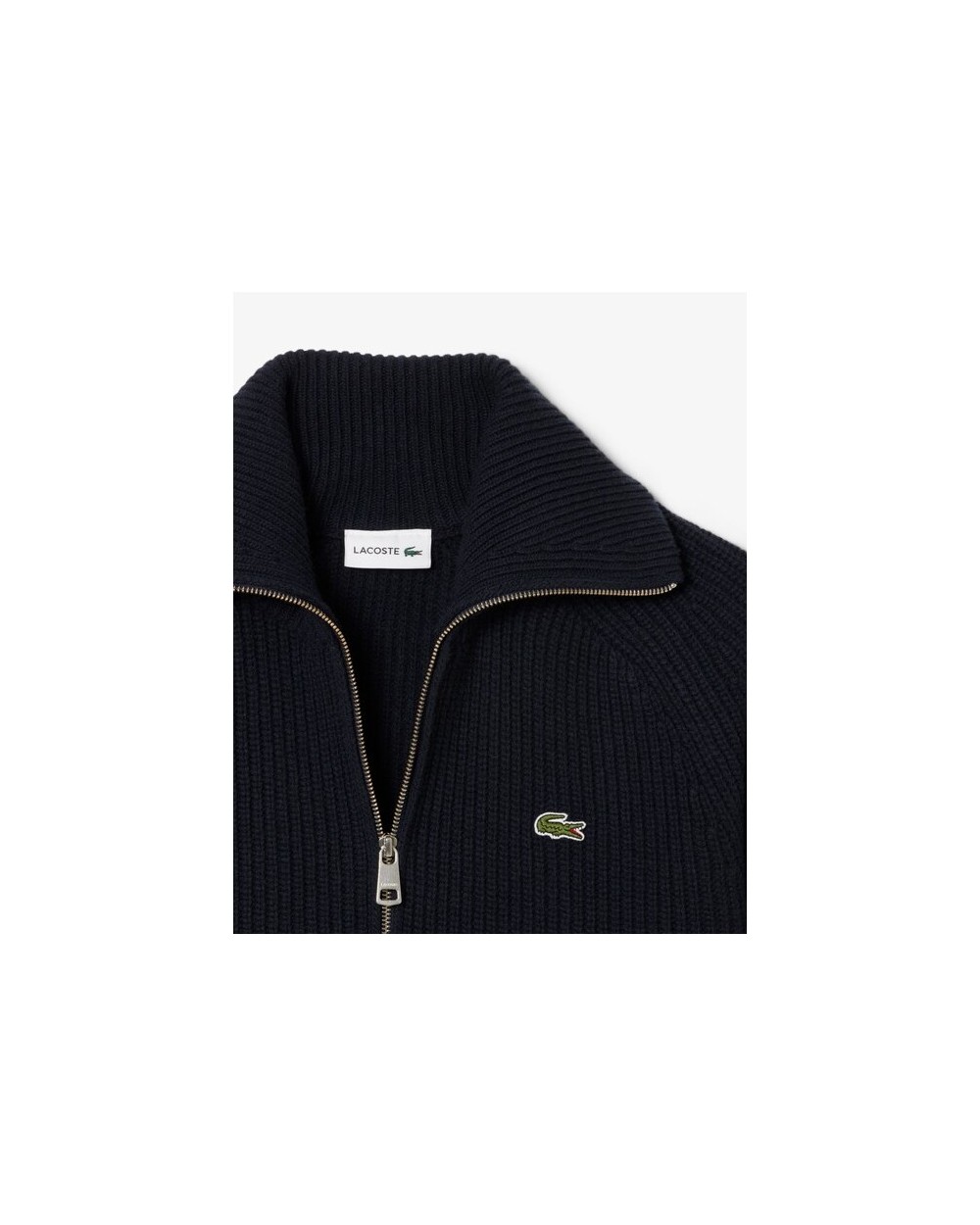 CHAQUETA CON CREMALLERA DE CUELLO ALTO DE LANA CARDADA