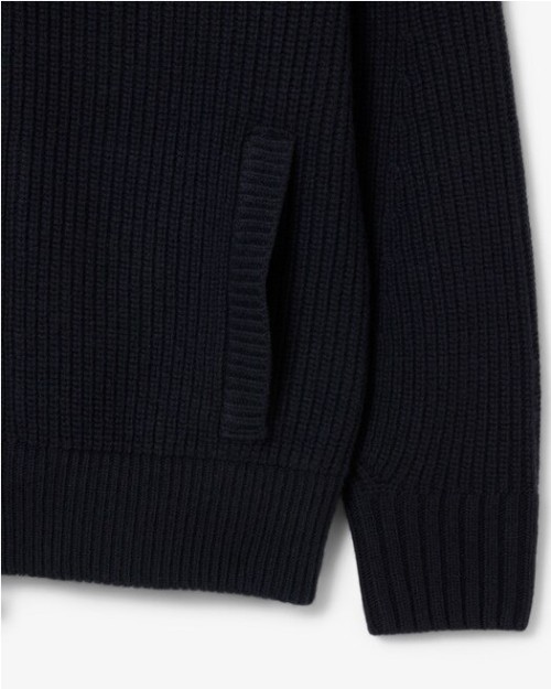 CHAQUETA CON CREMALLERA DE CUELLO ALTO DE LANA CARDADA