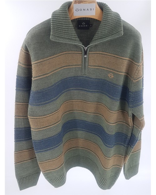 JERSEY DE RAYAS CON CREMALLERA