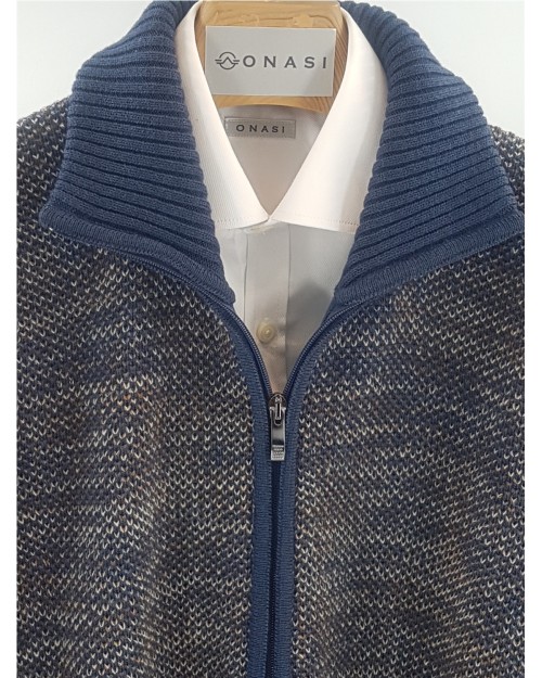 CHAQUETA DE CREMALLERA JASPEADA 2