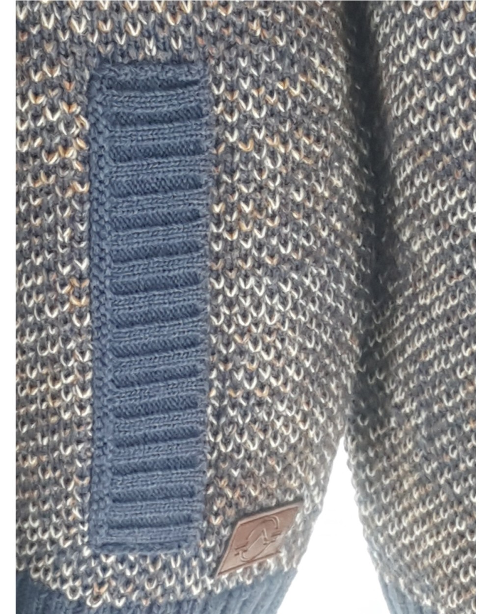 CHAQUETA DE CREMALLERA JASPEADA