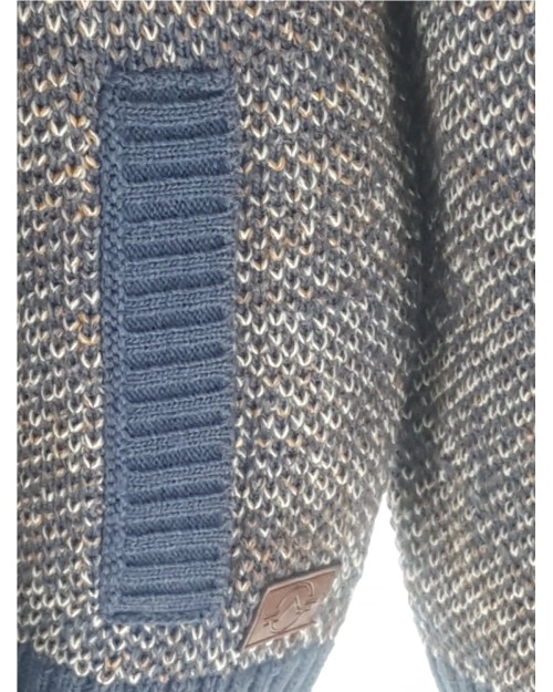 CHAQUETA DE CREMALLERA JASPEADA