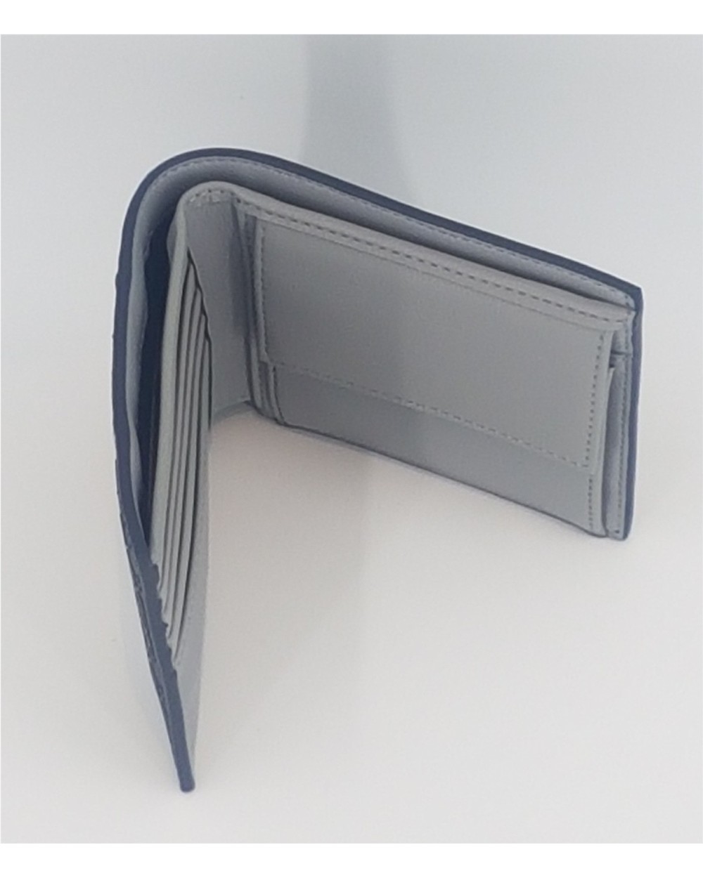 CARTERA PLEGABLE CON MONEDERO Y DETALLES EN RELIEVE