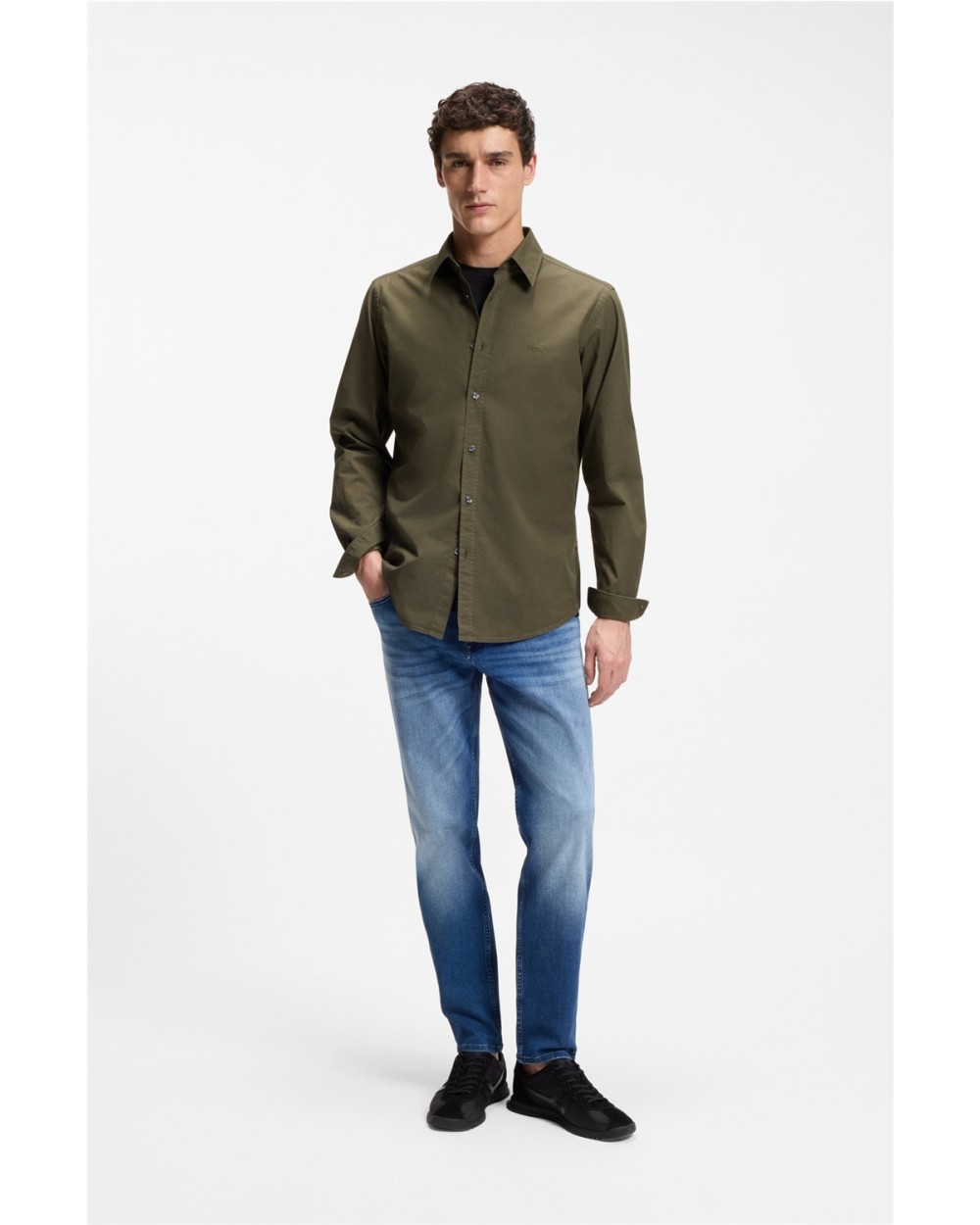 CAMISA REGULAR FIT EN POPELÍN DE ALGODÓN