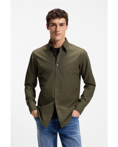 CAMISA REGULAR FIT EN POPELÍN DE ALGODÓN