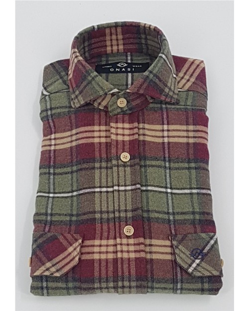 CAMISA DE CUADROS CON 2 BOLSILLOS