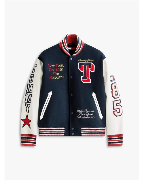 CAZADORA UNIVERSITARIA CON LOGOS