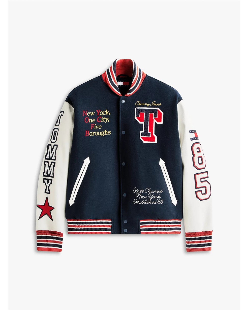 CAZADORA UNIVERSITARIA CON LOGOS