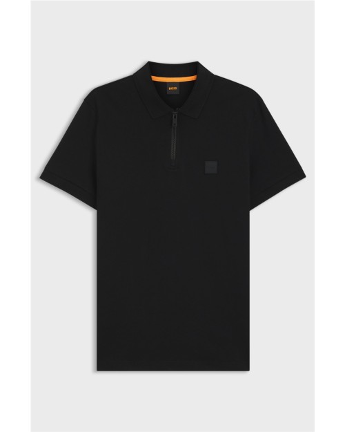 POLO SLIM FIT ELÁSTICO CON ALGODÓN CON PARCHE DE LOGO.
