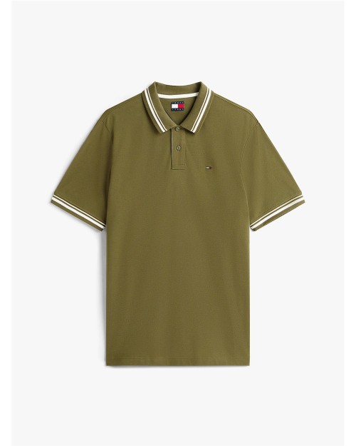 POLO CON RIBETES Y LOGO BORDADO.