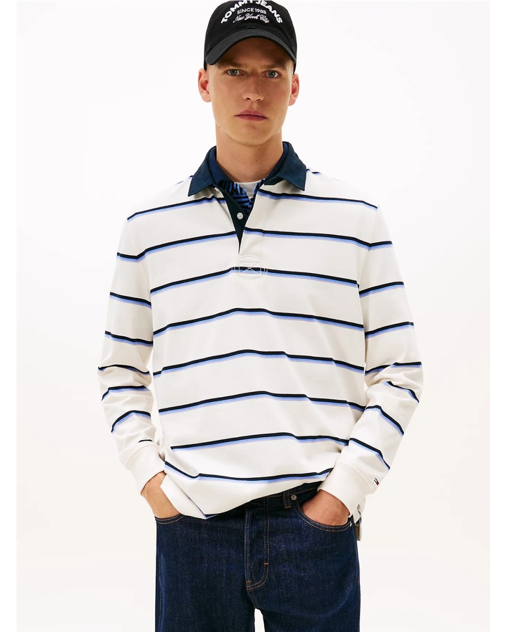POLO RUGBY HOLGADO RAYAS LOGO.