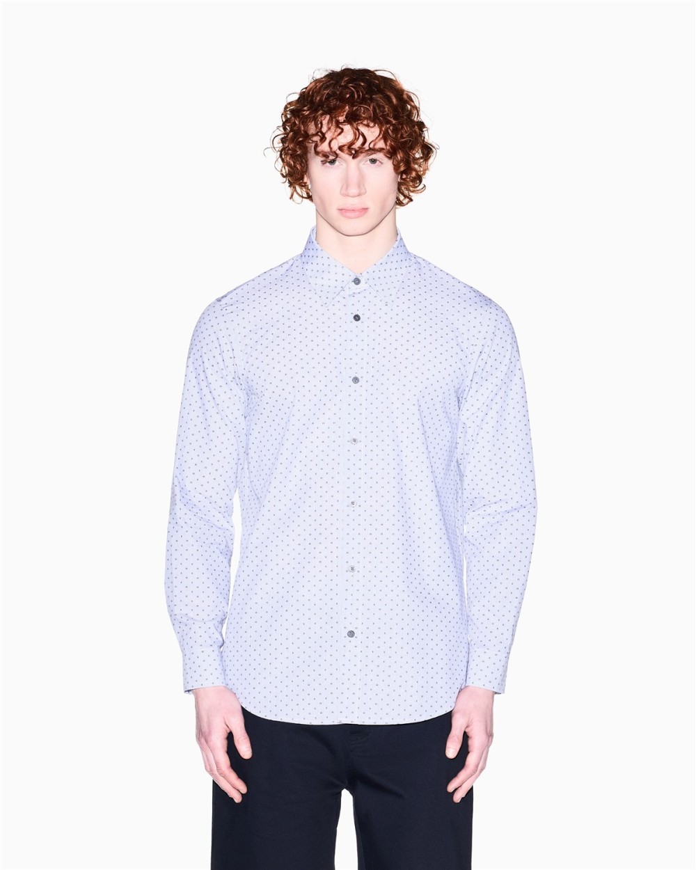 CAMISA DE ALGODON TEÑIDA CON HILO JACQUARD