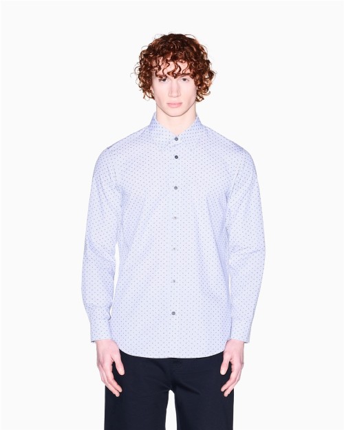 CAMISA DE ALGODON TEÑIDA CON HILO JACQUARD