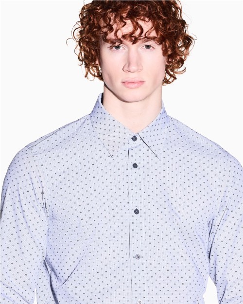 CAMISA DE ALGODON TEÑIDA CON HILO JACQUARD