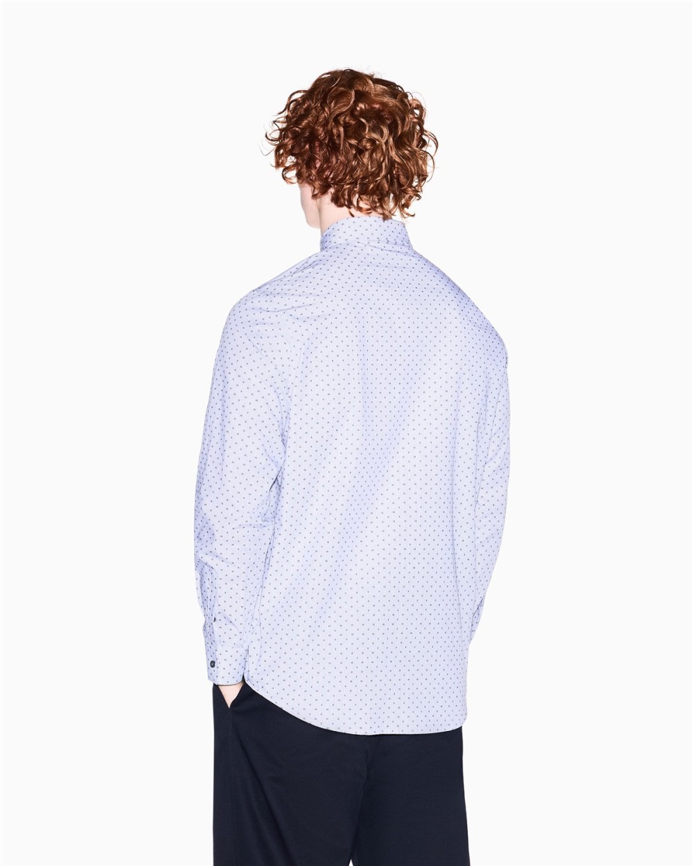 CAMISA DE ALGODON TEÑIDA CON HILO JACQUARD
