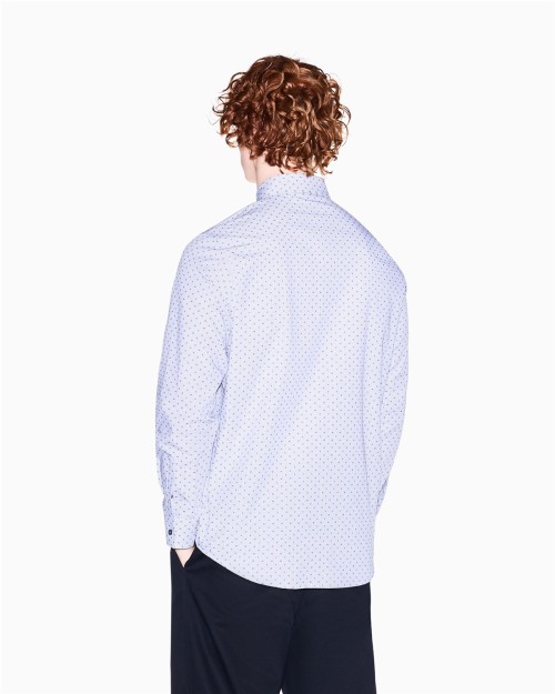 CAMISA DE ALGODON TEÑIDA CON HILO JACQUARD